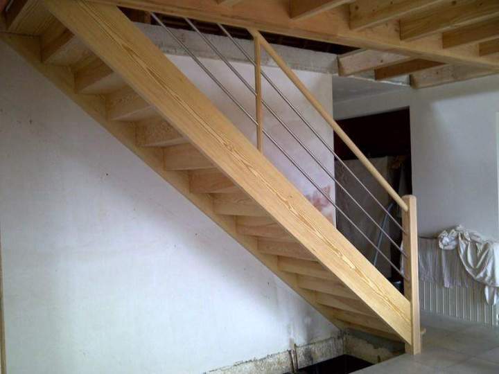 Installation escalier droit métal et bois Dordogne (24)